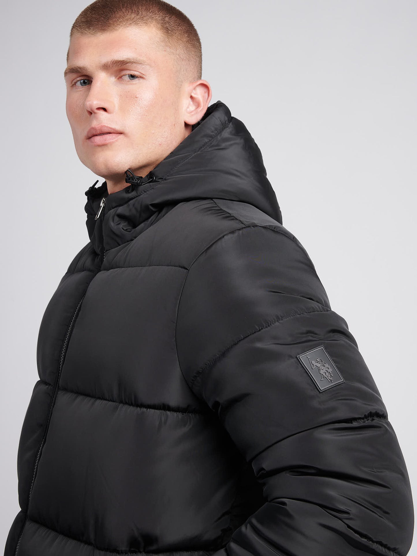 Mens Classic Longline Puffer Kurtka w kolorze czarnym