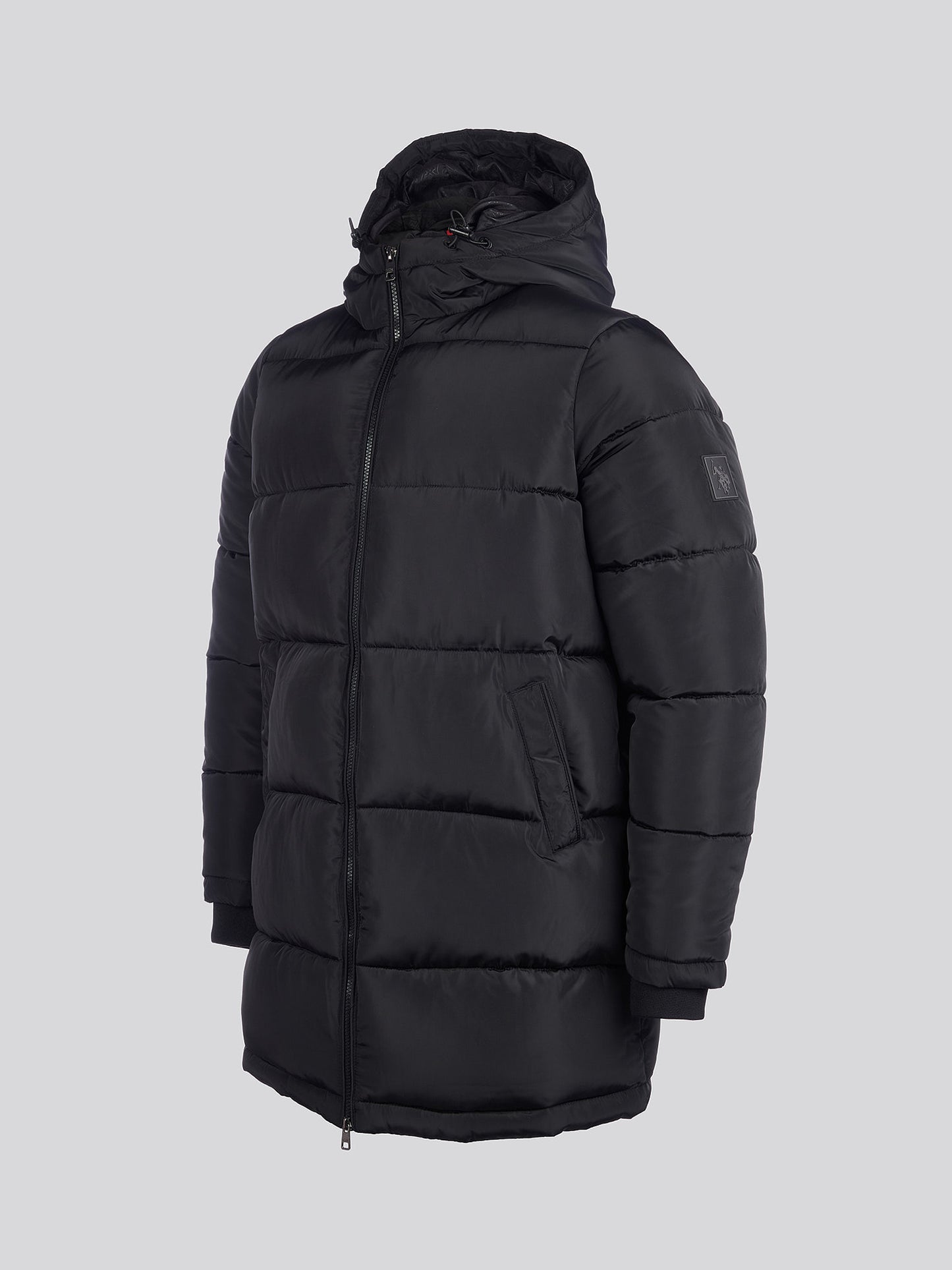 Mens Classic Longline Puffer Kurtka w kolorze czarnym