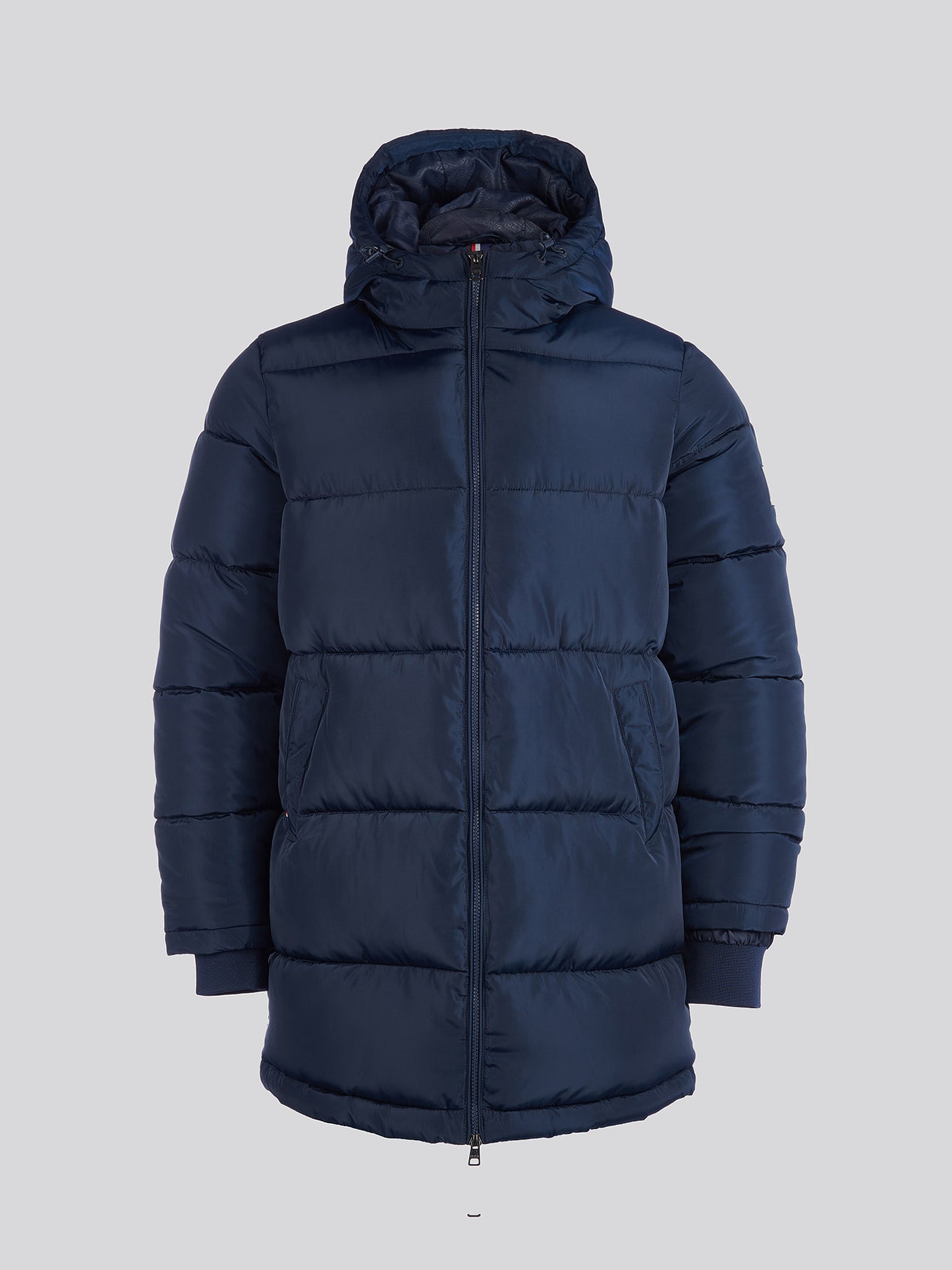 Męska klasyczna Longline Puffer Kurtka w ciemnym szafirowym granatowym