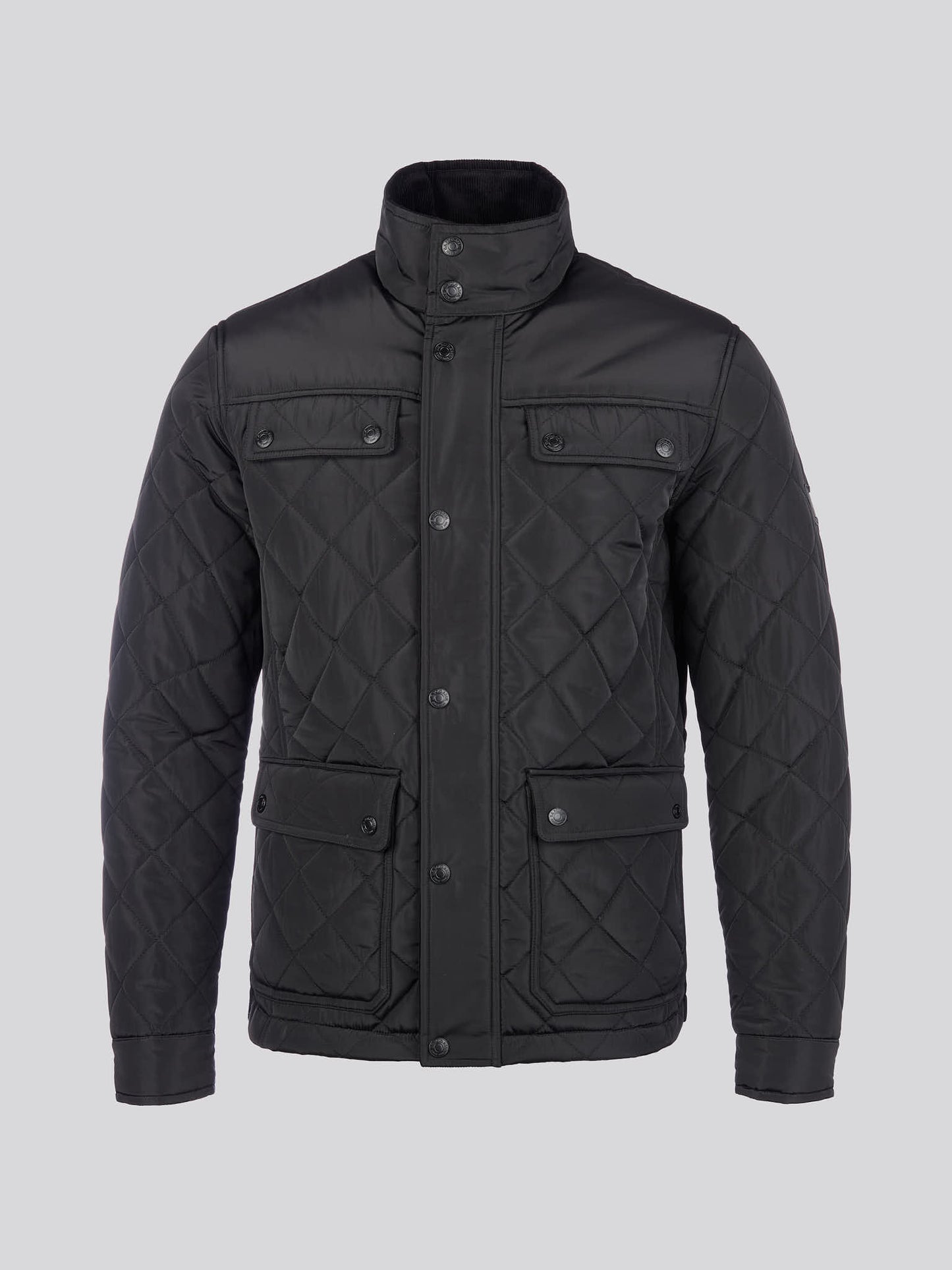 Mens Diamond Quilded Kurtka lejka w kolorze czarnym