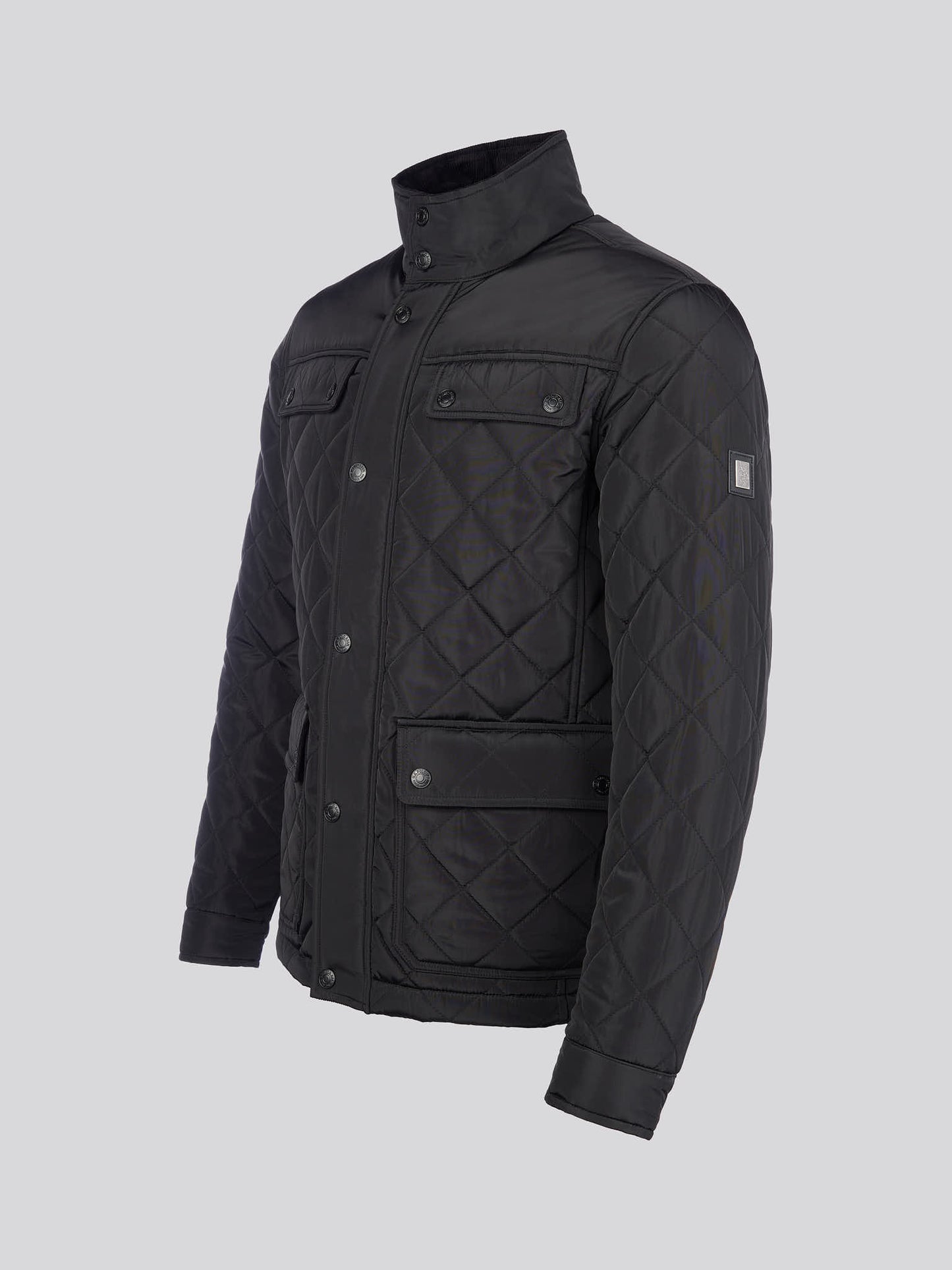 Mens Diamond Quilded Kurtka lejka w kolorze czarnym