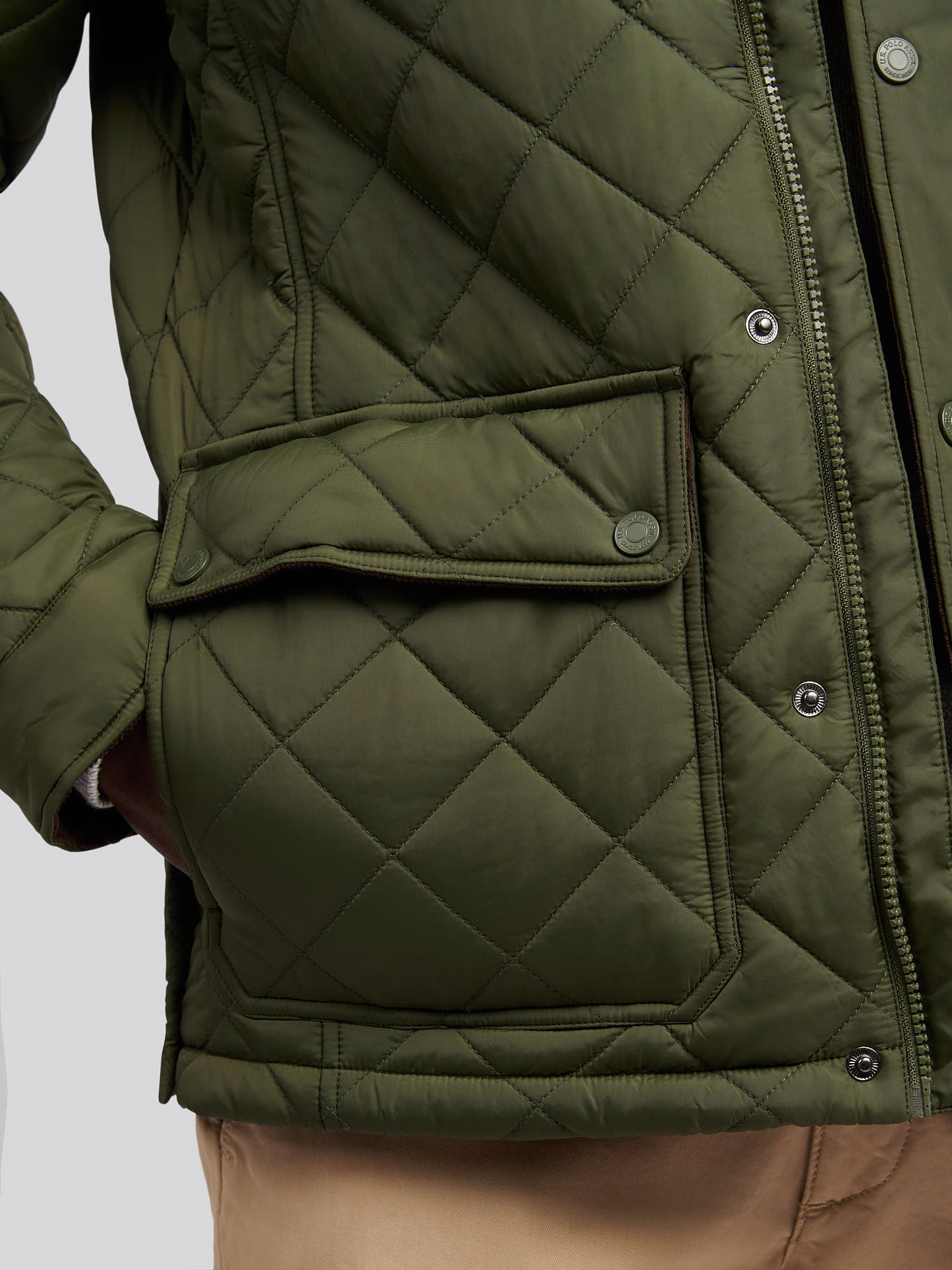 Mens Diamond Quilded Minted Jacket in Forest Night