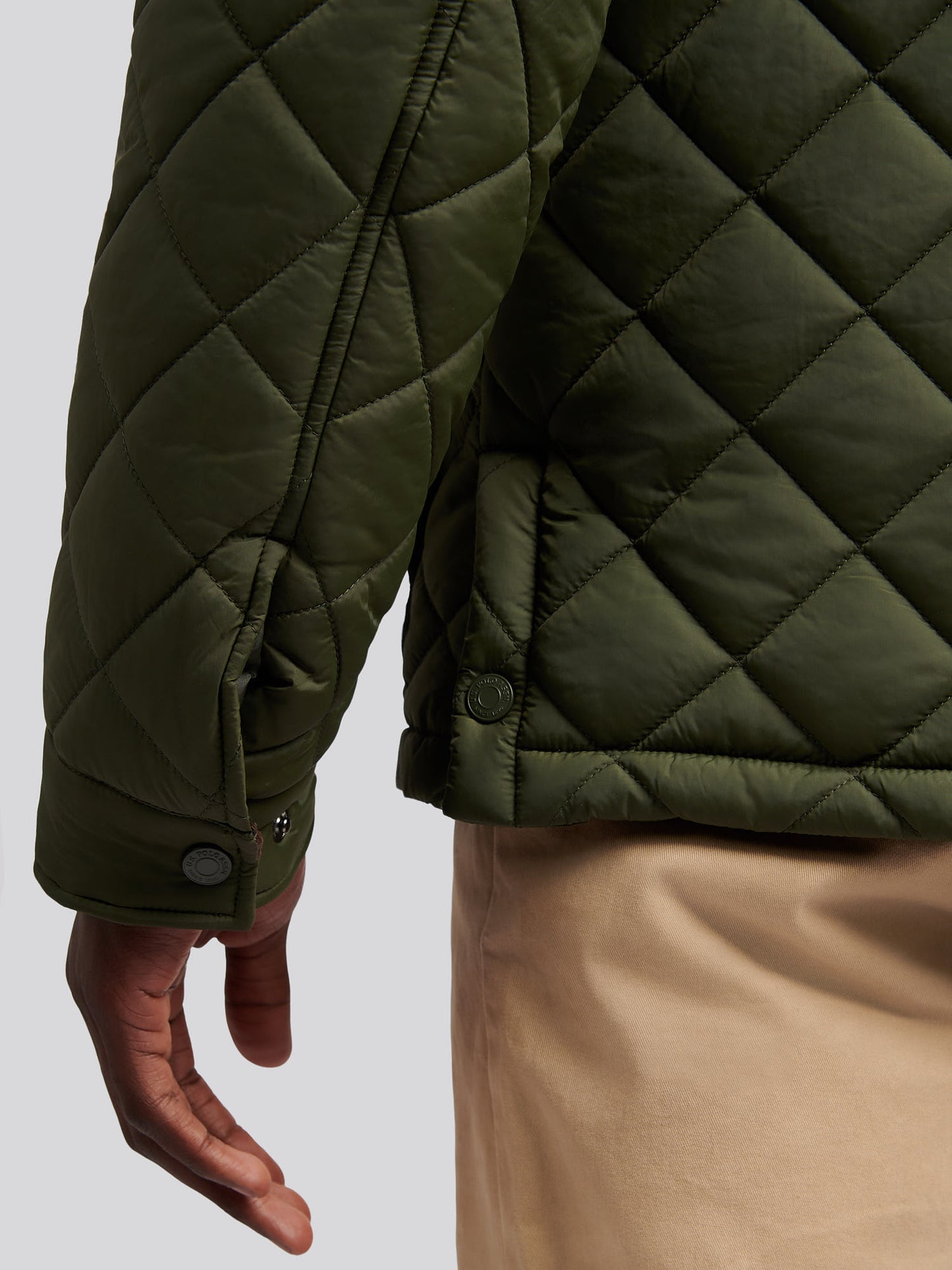 Mens Diamond Quilded Minted Jacket in Forest Night