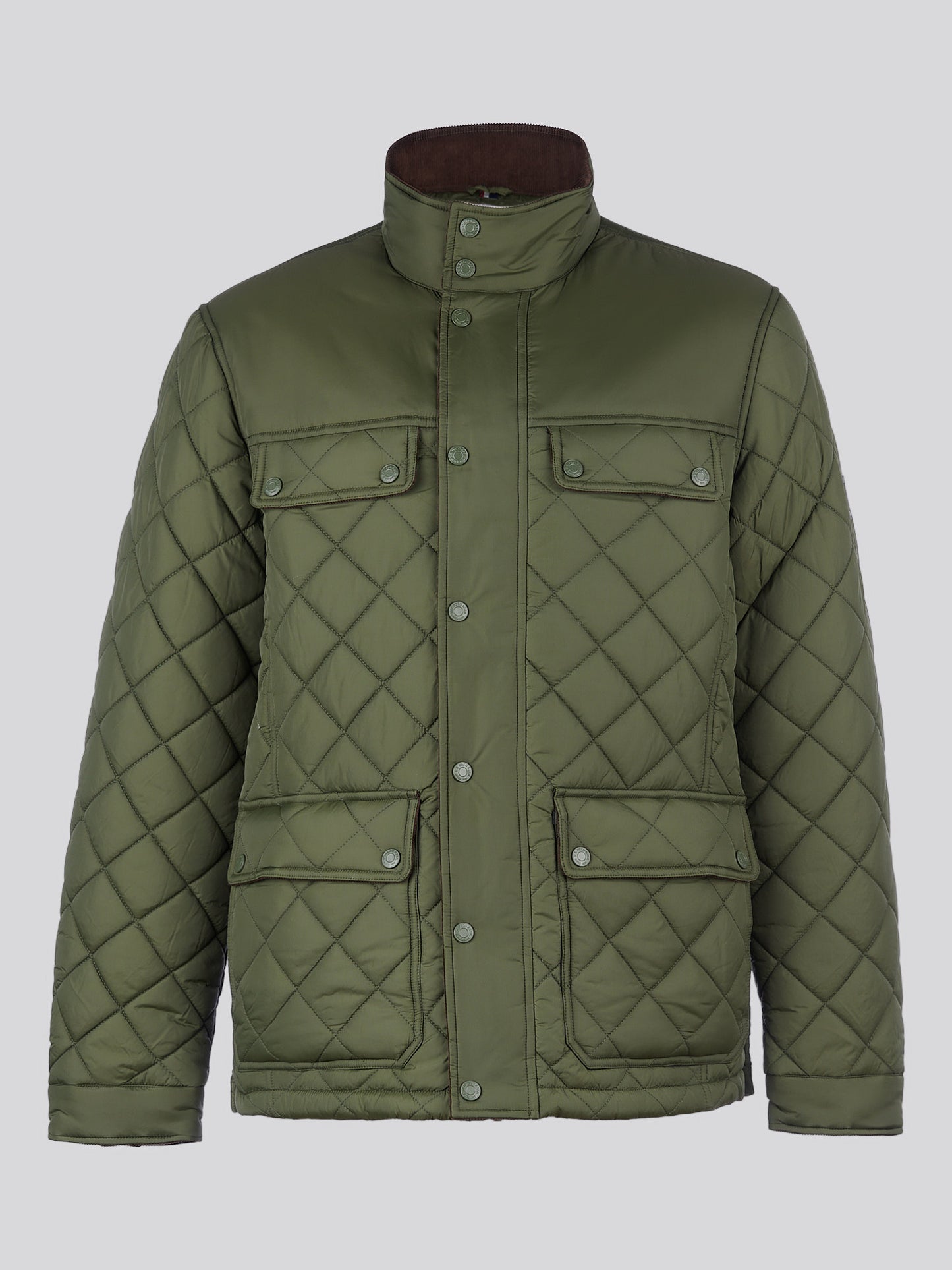Mens Diamond Quilded Minted Jacket in Forest Night