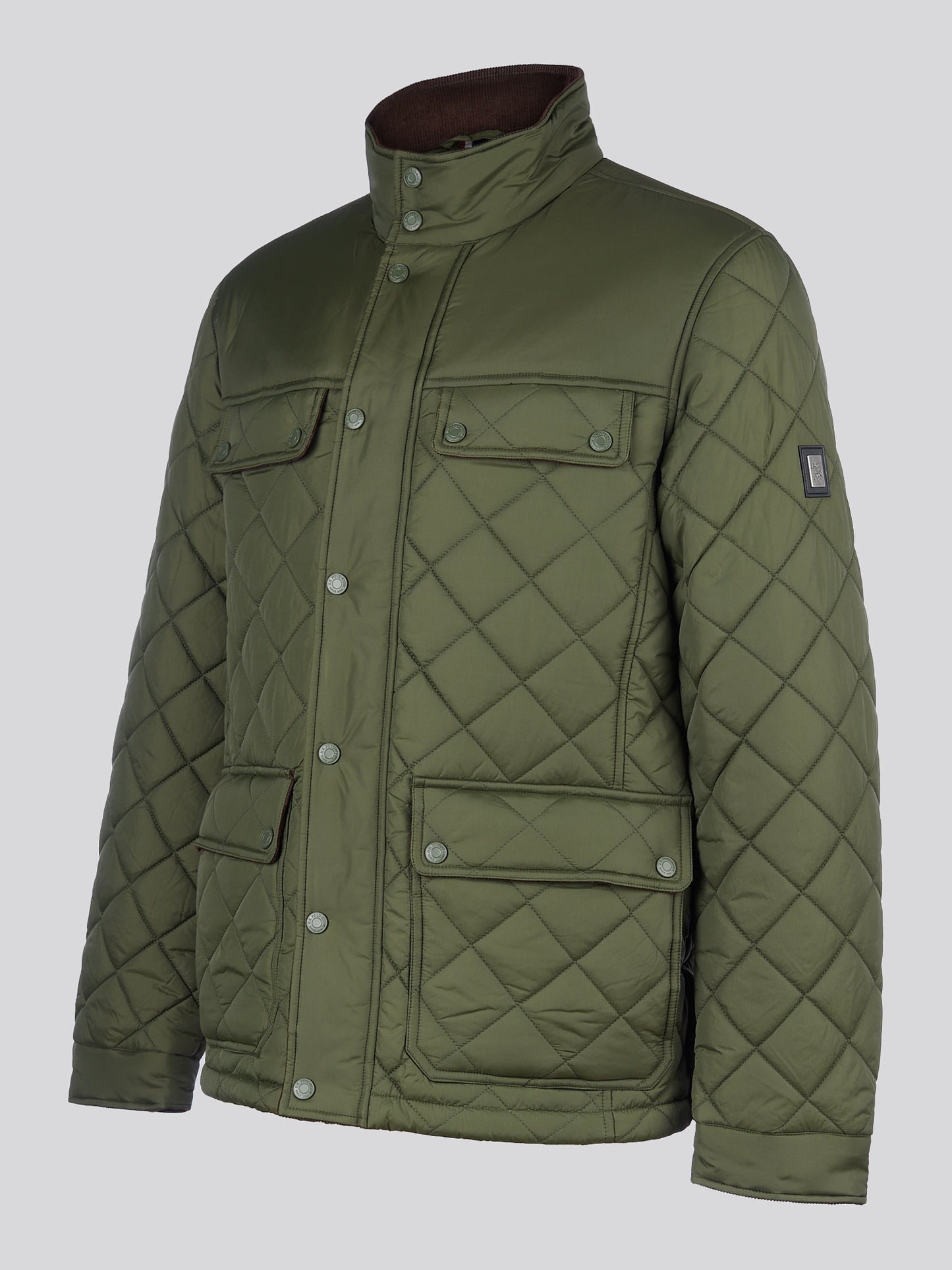 Mens Diamond Quilded Minted Jacket in Forest Night