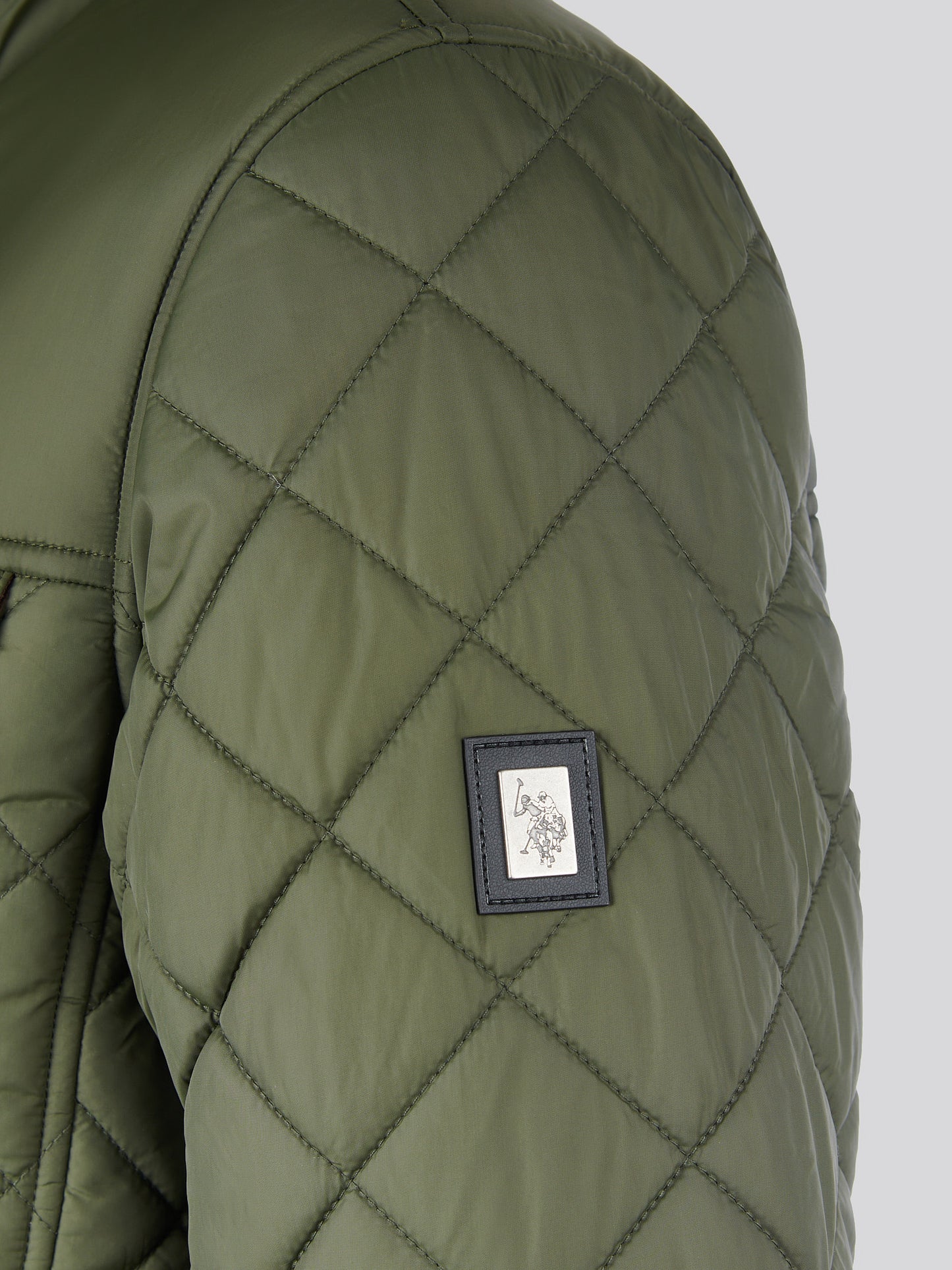 Mens Diamond Quilded Minted Jacket in Forest Night