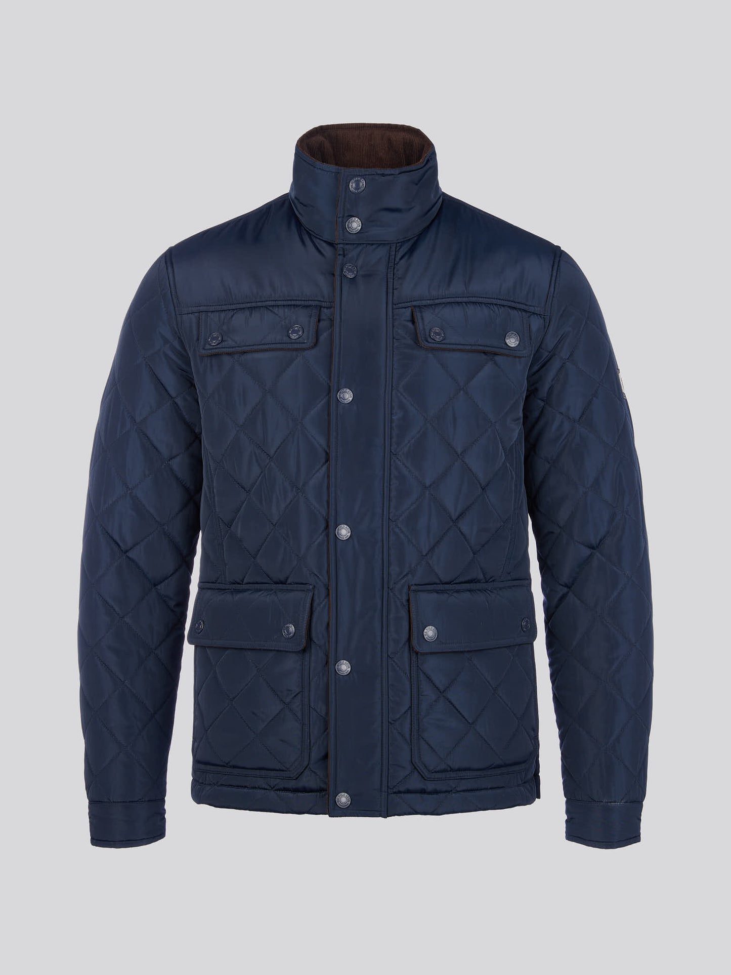 Mens Diamond Quilded Minking Kurtka w ciemnym szafirowym granatowym