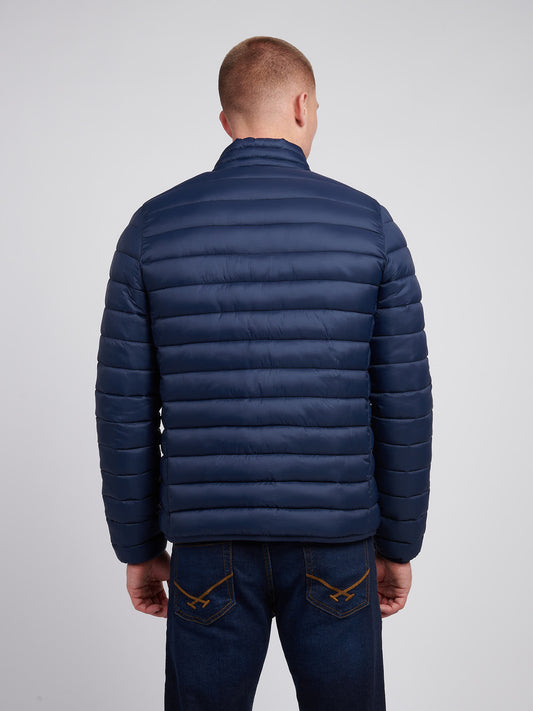 Mens Lightweight Połączona pikowana kurtka w ciemnym szafirowym granatowym/haute Red DHM