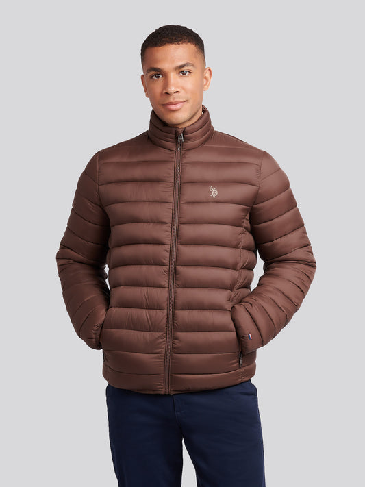 Mens Lightweight Bound Quilted Jacket in Chocolate Martini