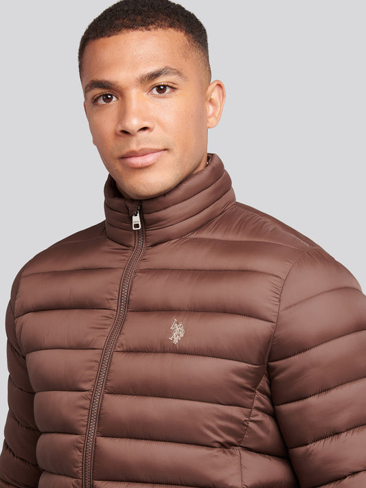 Mens Lightweight Bound Quilted Jacket in Chocolate Martini