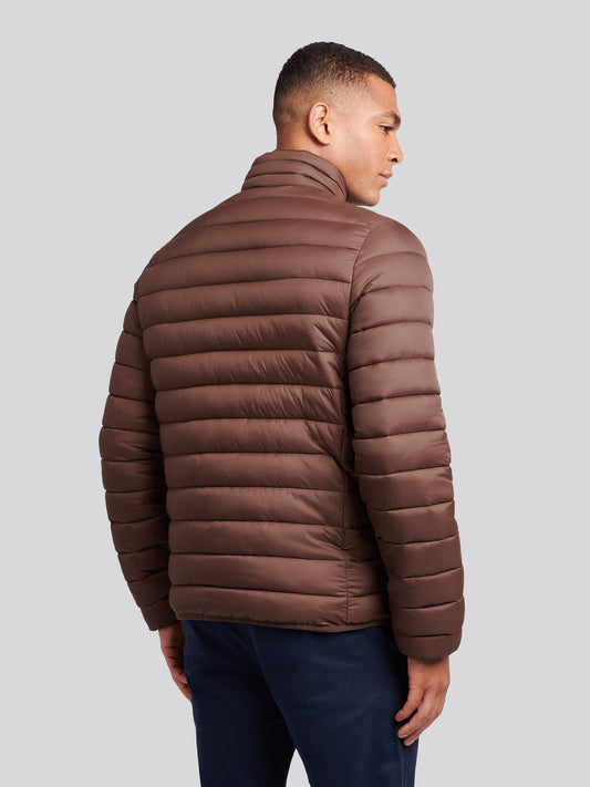 Mens Lightweight Bound Quilted Jacket in Chocolate Martini