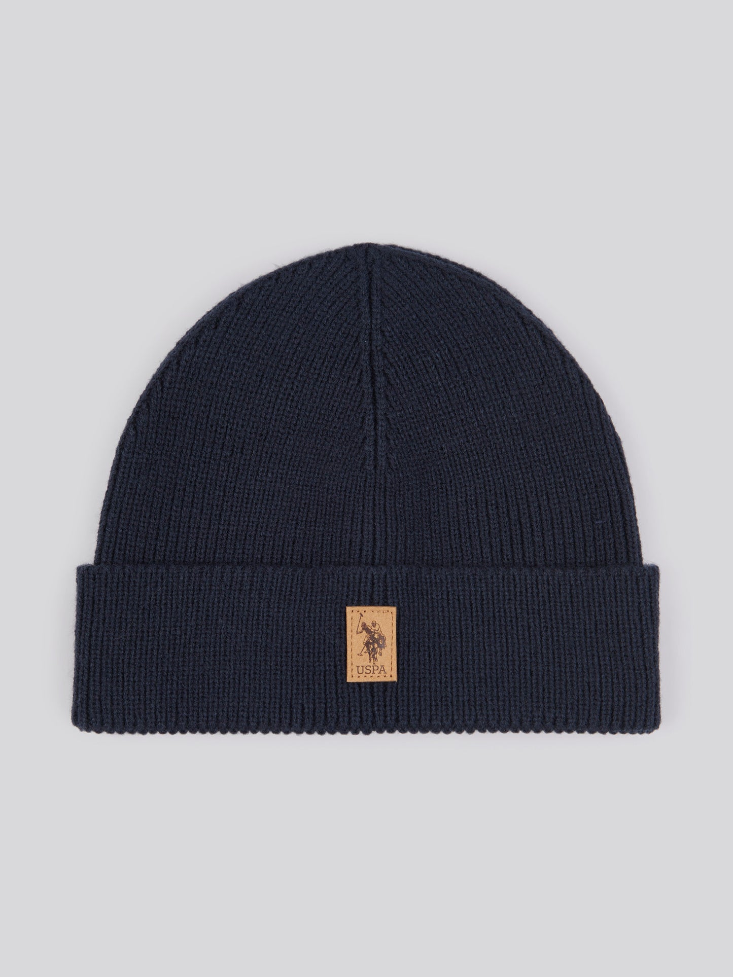 Mens Signature Double Horsemen Knit Beanie in Dark Sapphire Navy