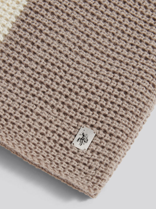 Mens Striped Waffle Knit Scarf in Atmosphere