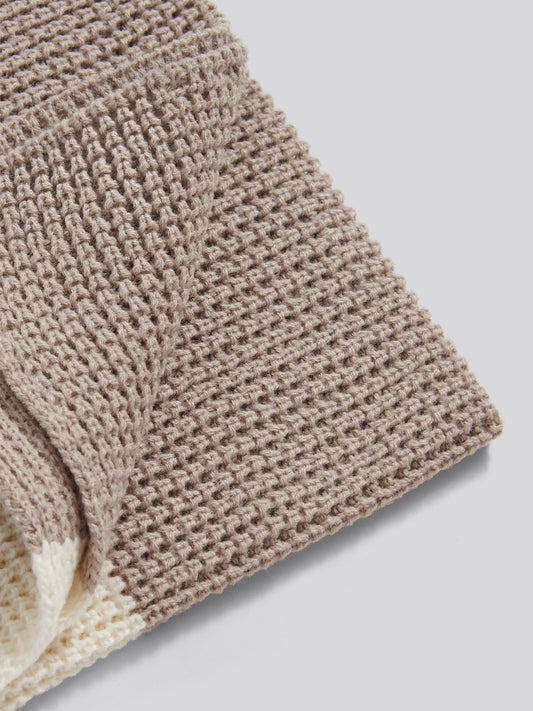Mens Striped Waffle Knit Scarf in Atmosphere