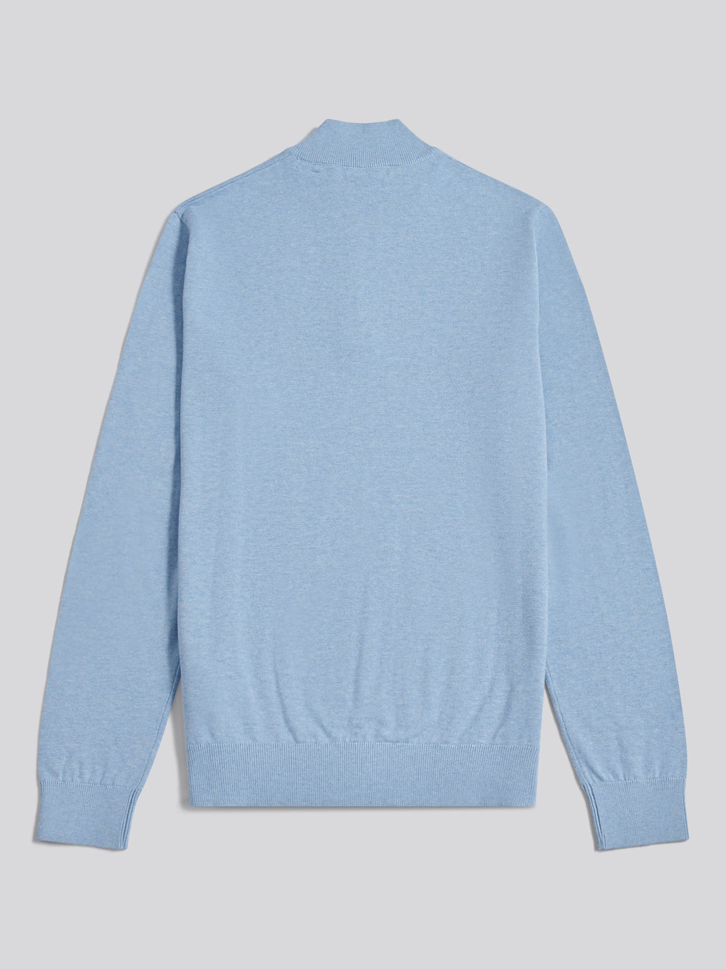 Cotton 1/4 Zip Neck Parisian Blue Marl
