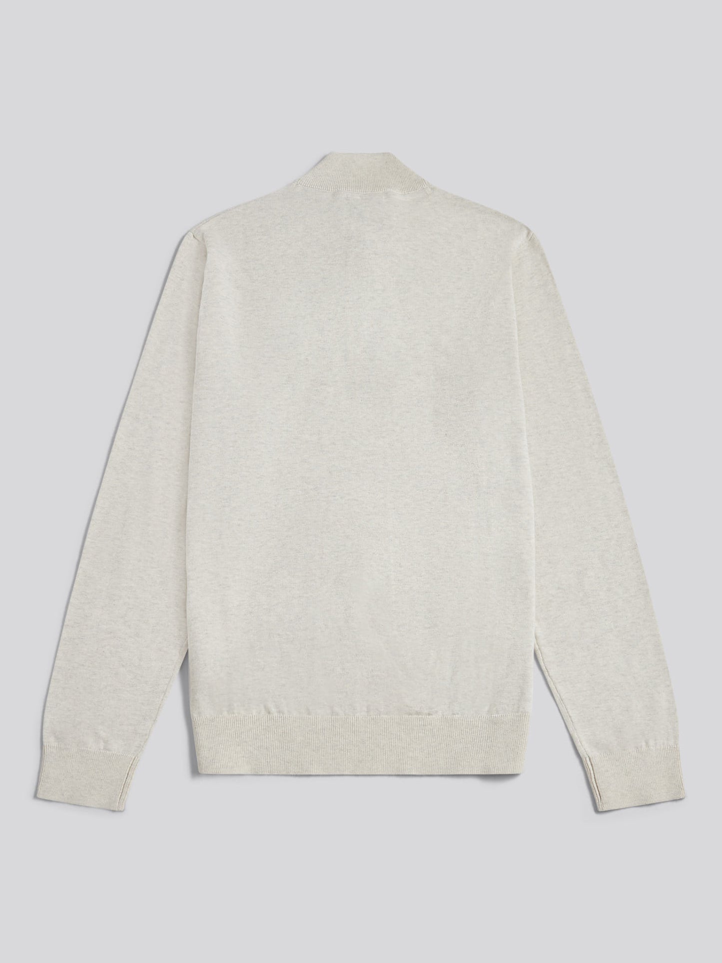 Cotton 1/4 Zip Neck Birch Marl