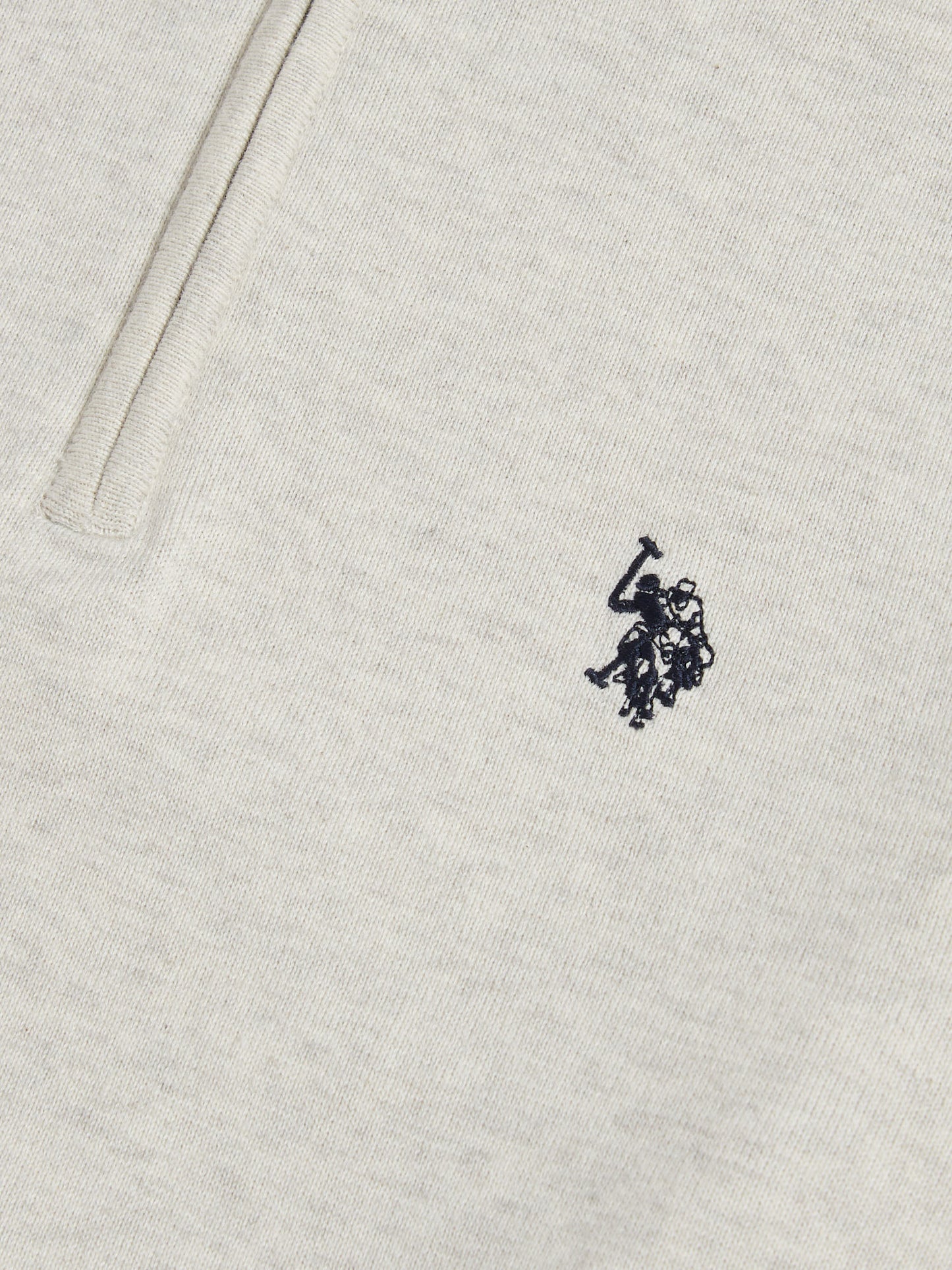 Cotton 1/4 Zip Neck Birch Marl