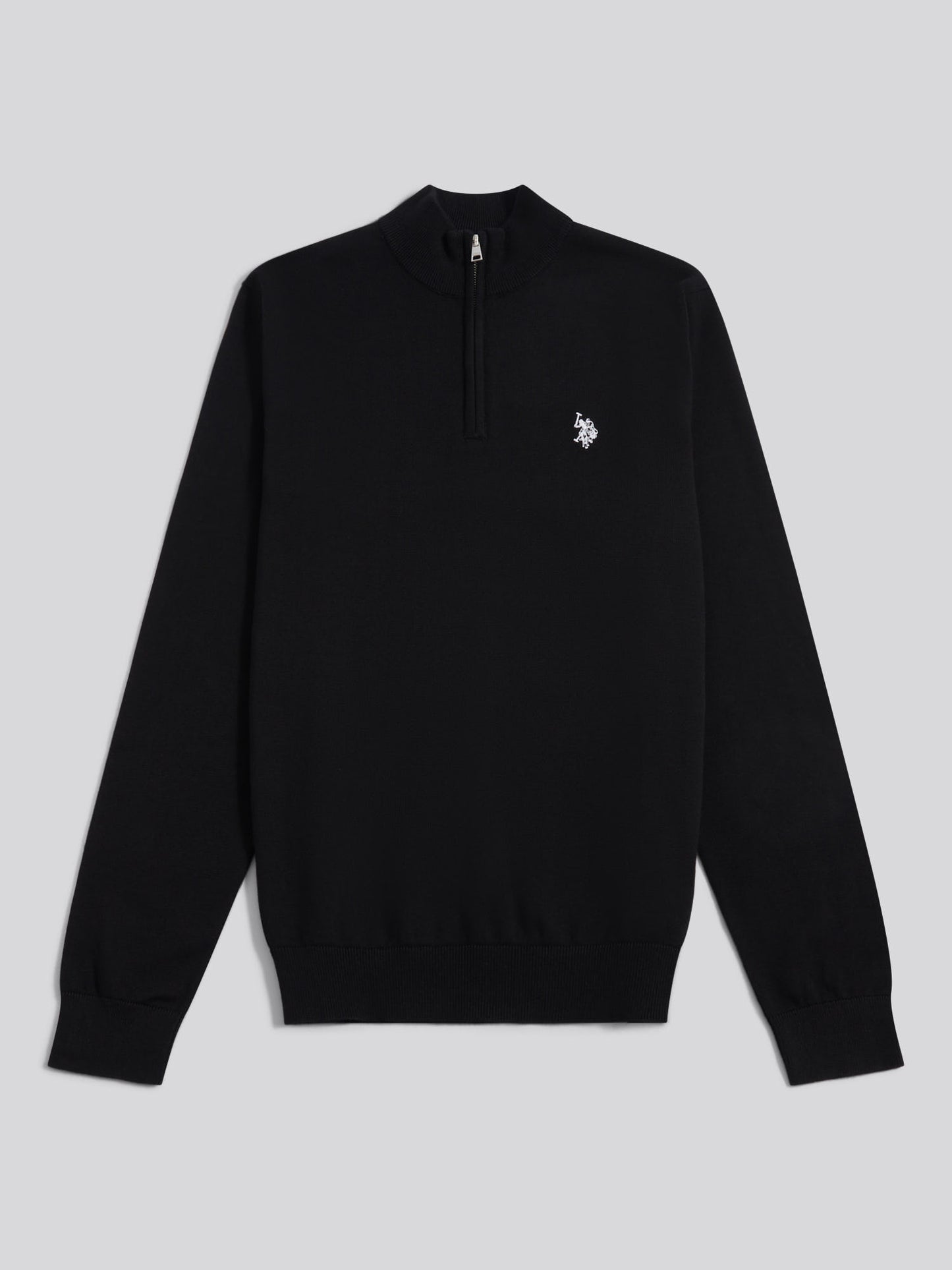 Cotton 1/4 Zip Neck Black Bright White DHM