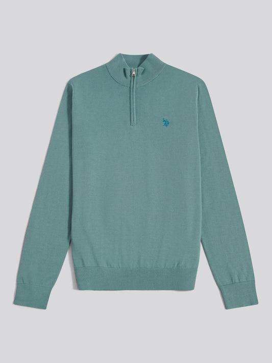 Cotton 1/4 Zip Neck Arctic