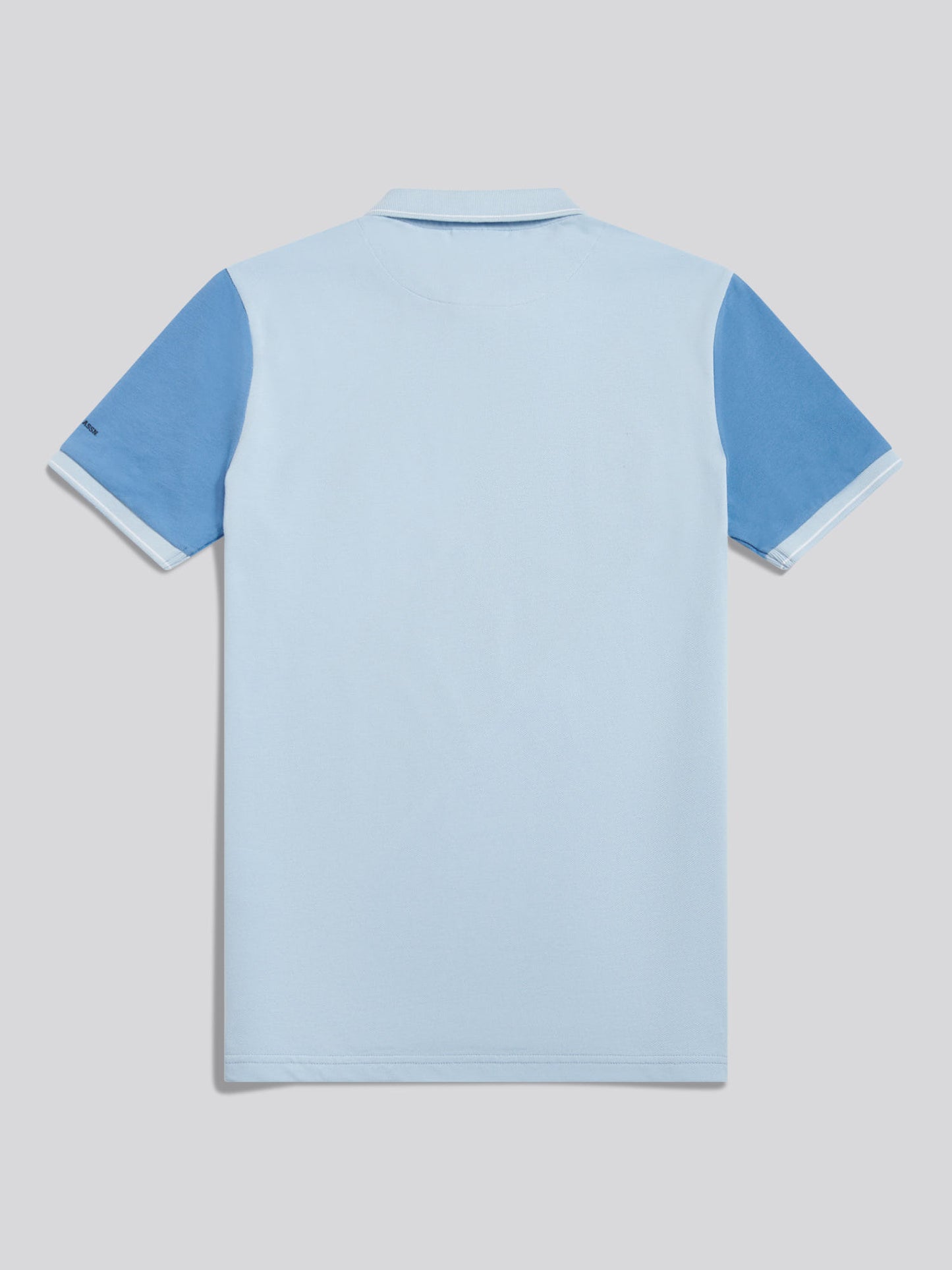 Mens Sash Pique Polo Shirt Chambray Blue