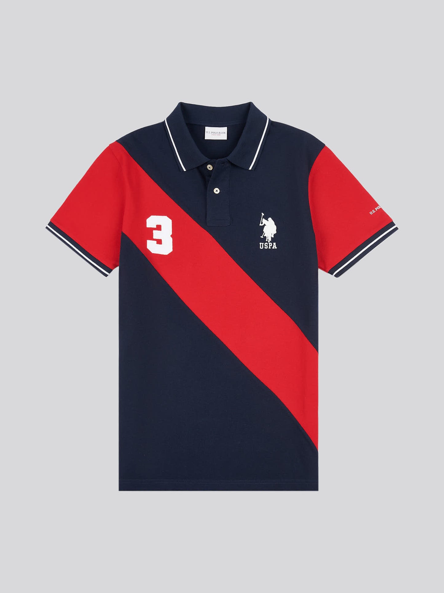 Mens Sash Pique Polo Shirt in Dark Sapphire Navy