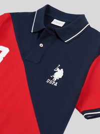 Męska koszulka polo pique w ciemnym szafirowym granatowym