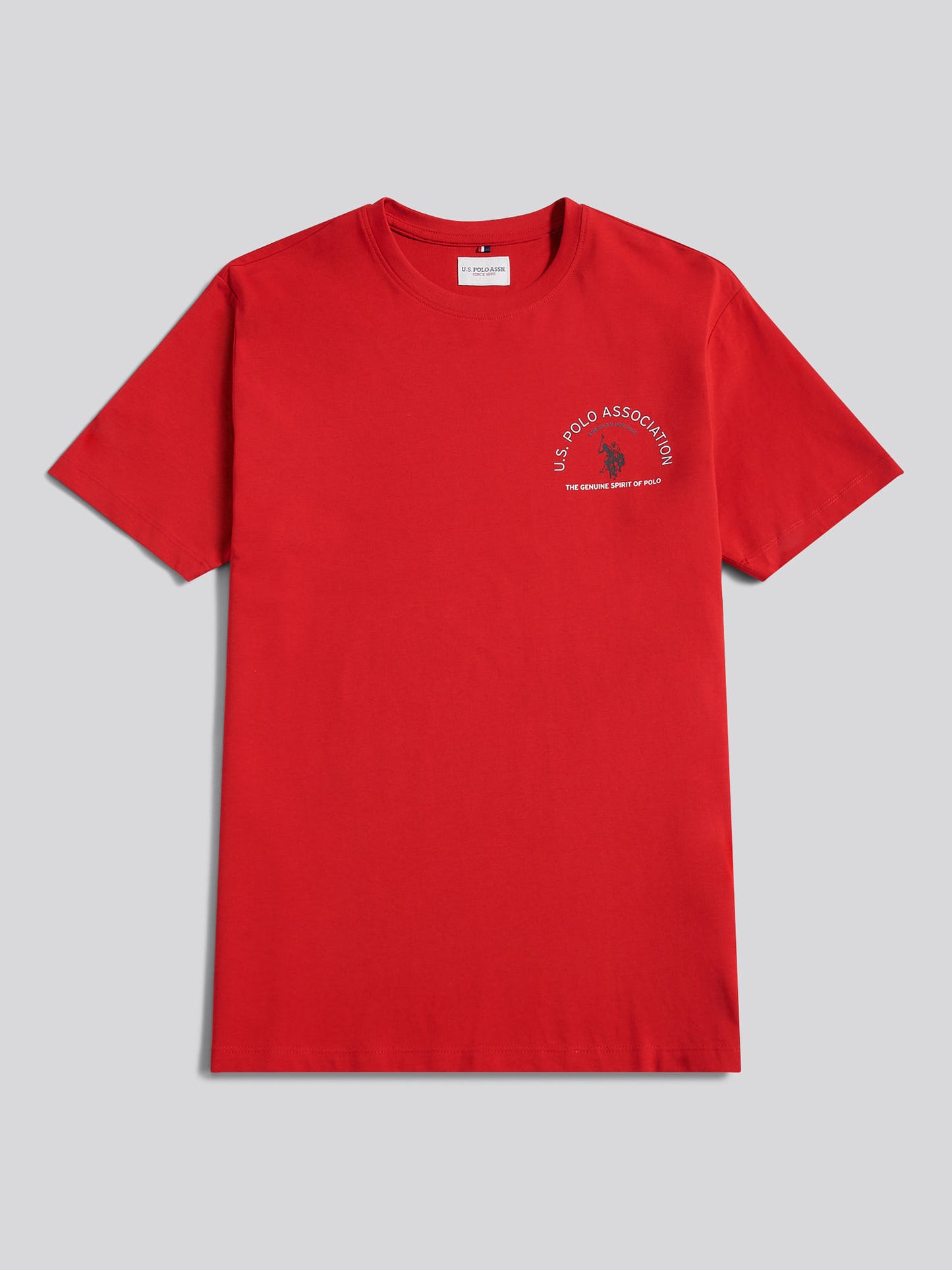 Męskie przedni tylne wydruku graficzna koszulka w haute czerwona