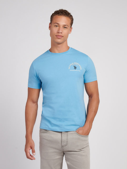 Męskie z przodu z tyłu graficzna koszulka z Heritage Blue