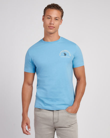 Męskie z przodu z tyłu graficzna koszulka z Heritage Blue