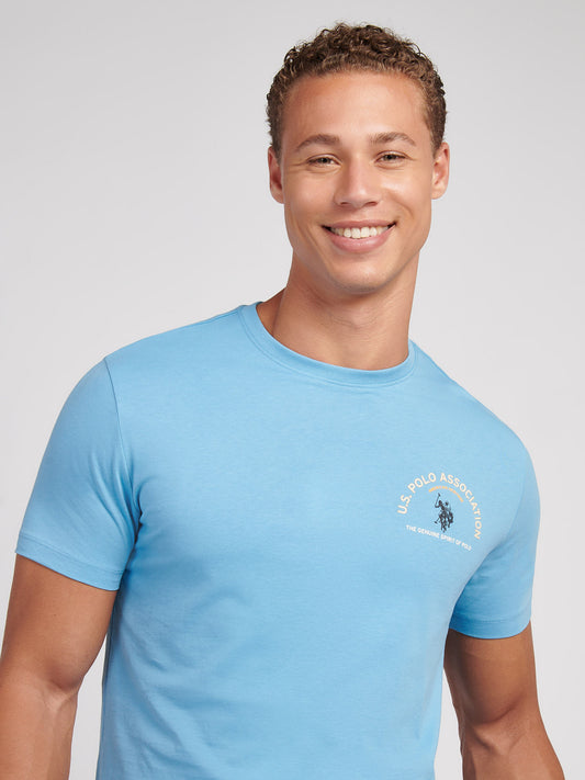 Męskie z przodu z tyłu graficzna koszulka z Heritage Blue