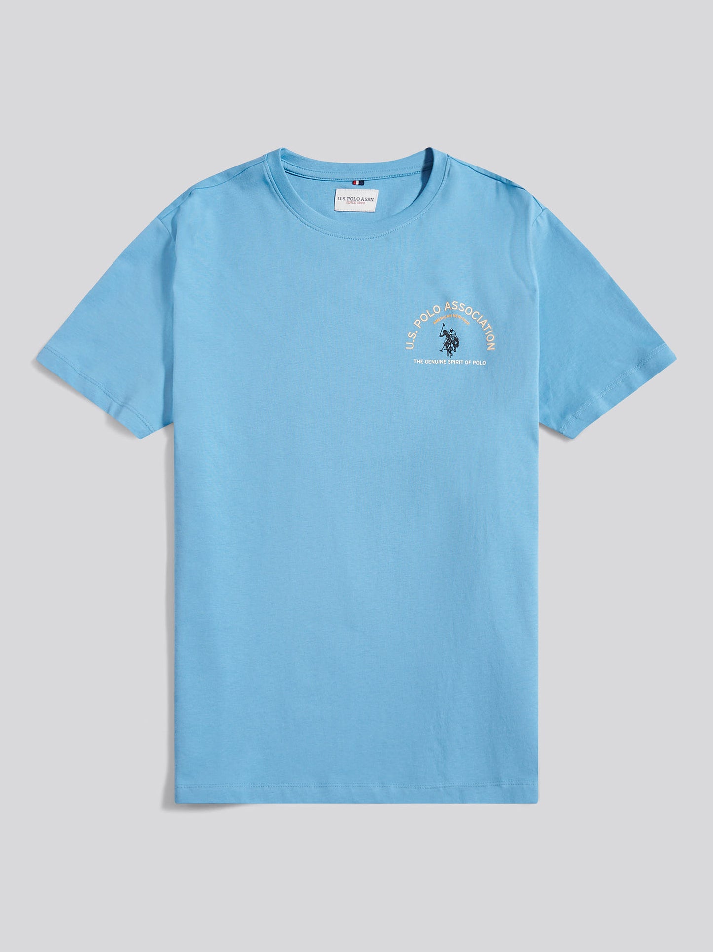 Męskie z przodu z tyłu graficzna koszulka z Heritage Blue