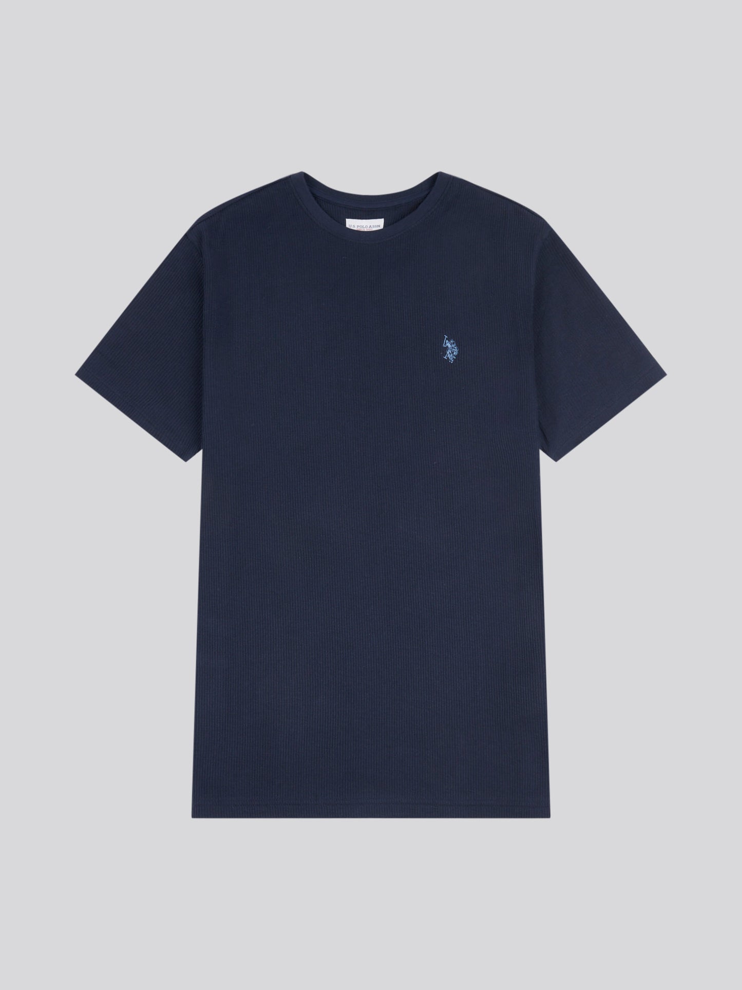 Męska pionowa konsystencja T-shirt w ciemnym szafirowym granatowym/księżycowym niebieskim DHM