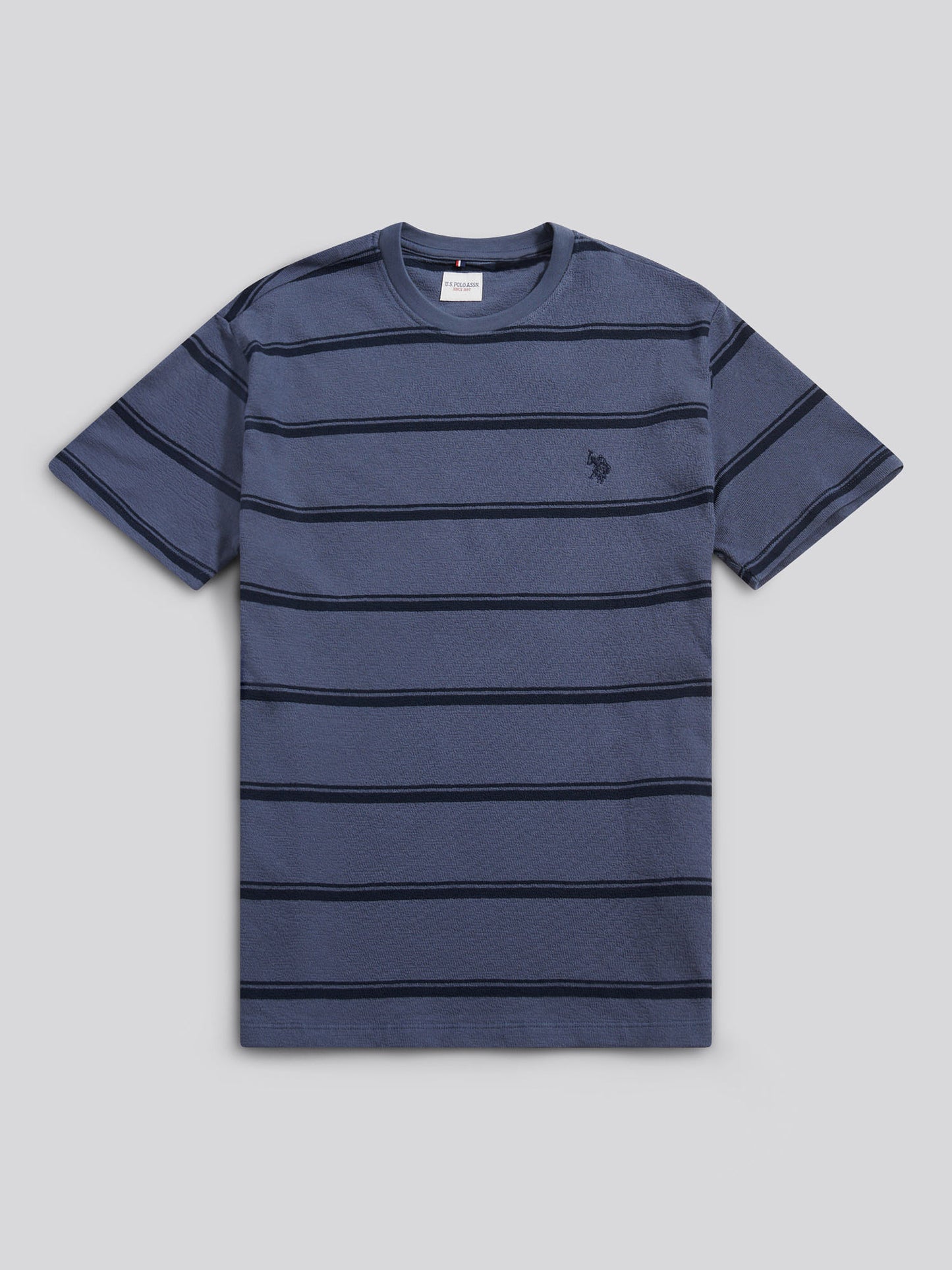 T-shirt Stripe męski w vintage Indigo