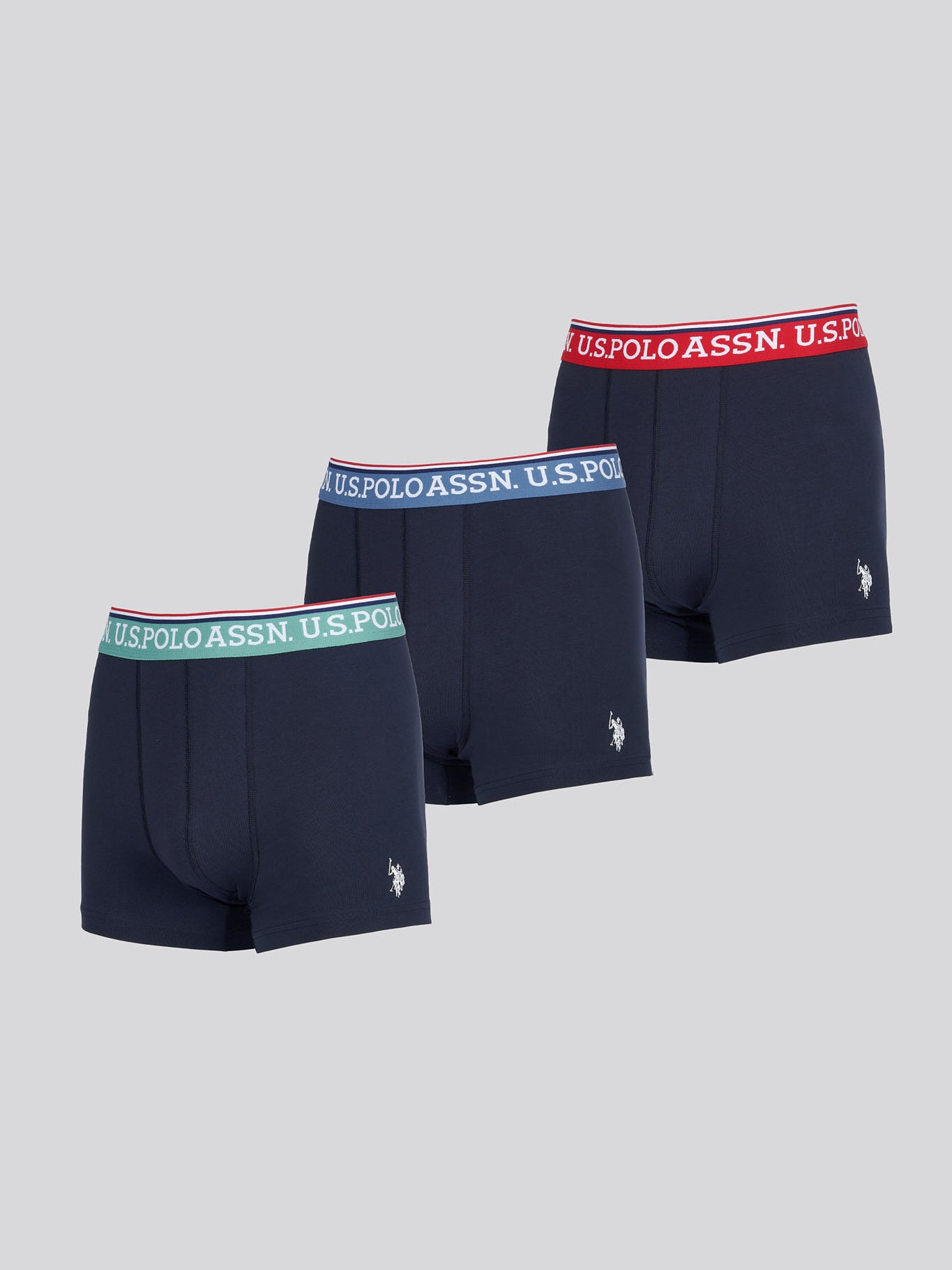 Mens 3 Pack Brand Highlight Boxer Shorts in Dark Sapphire Navy