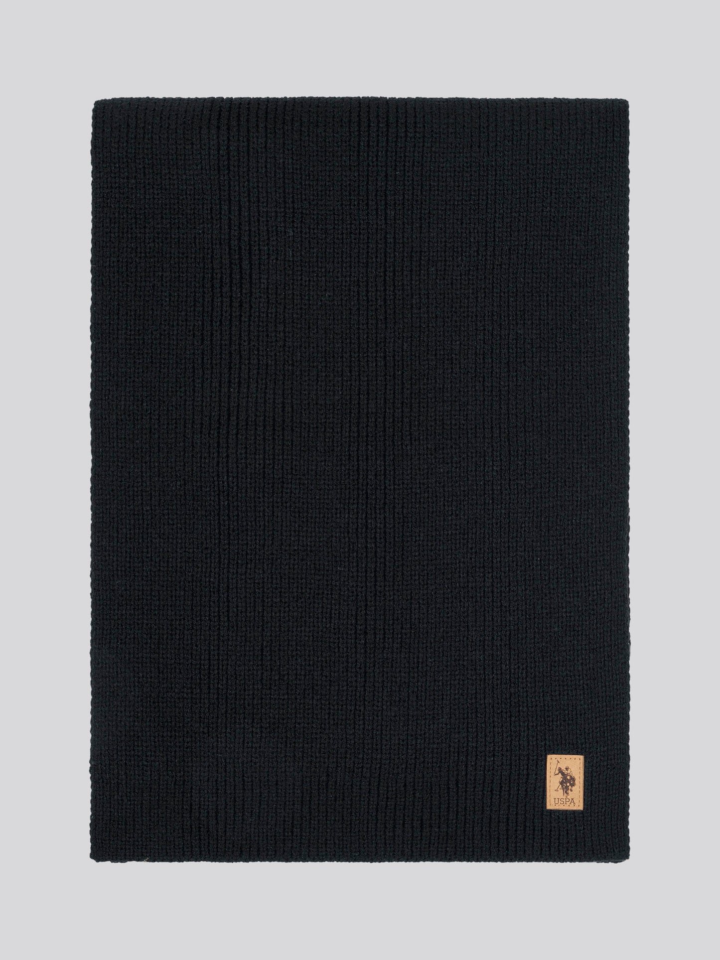 Mens Luxury Rib Knit Beanie & Scarf Set in Black