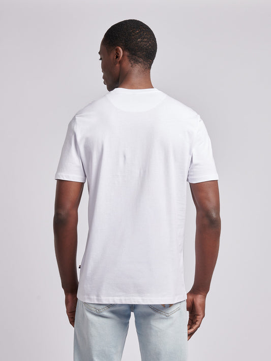 Męskie podwójne jeźdźcy graficzne T-shirt w jasnej bieli