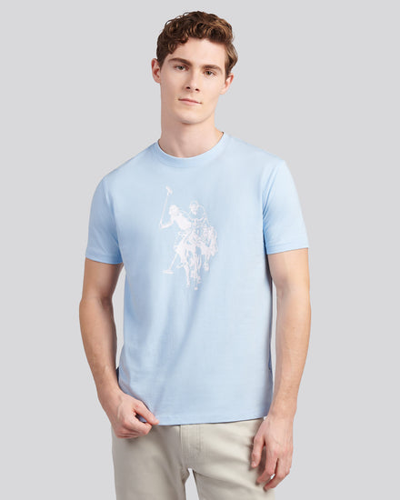 Męskie podwójne jeźdźcy graficzne T-shirt w Chambray Blue