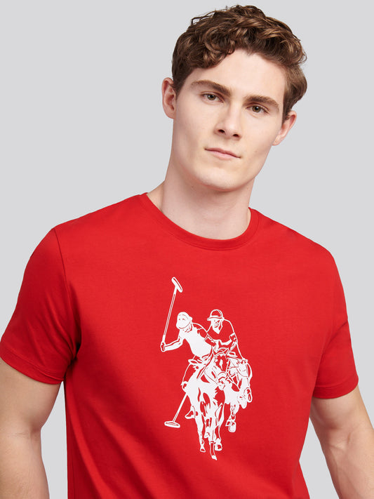Mens do podwójnych jeźdźców graficzny T-shirt w Haute Red