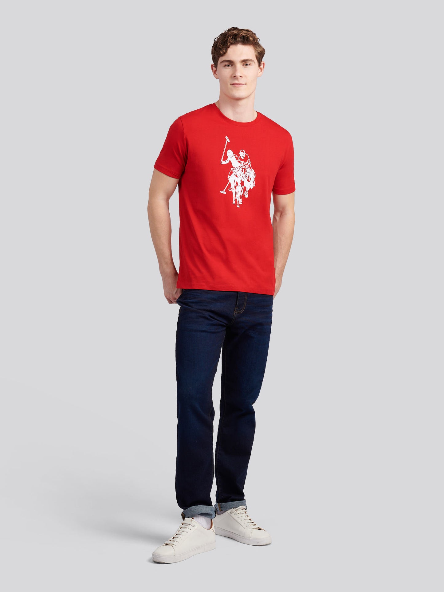 Mens do podwójnych jeźdźców graficzny T-shirt w Haute Red