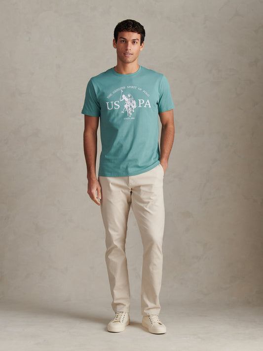 Mens USPA Print Graphic T-Shirt in Arctic