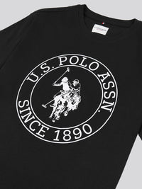 Koszulka drukująca kółka męska w kolorze czarnym