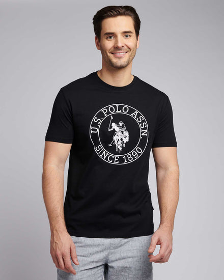 T-shirt mens USPA Circle Print w ciemnym szafirowym granatowym