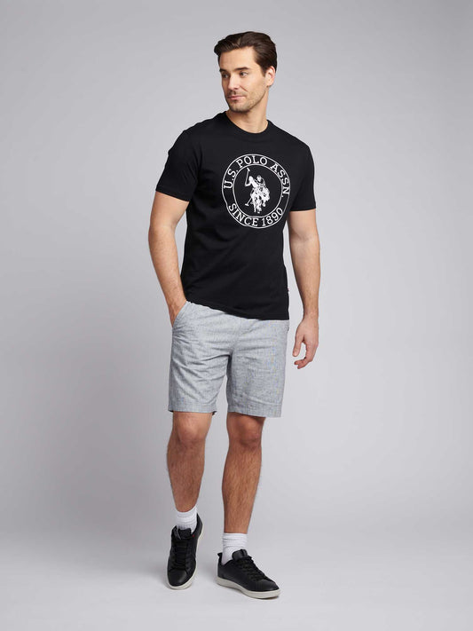 T-shirt mens USPA Circle Print w ciemnym szafirowym granatowym
