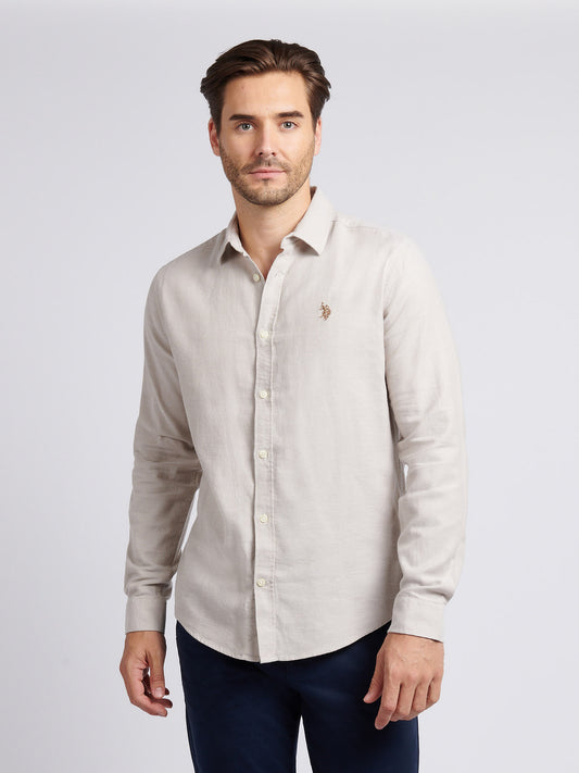 Mens Brushed Dobby Shirt in Trench Coat
