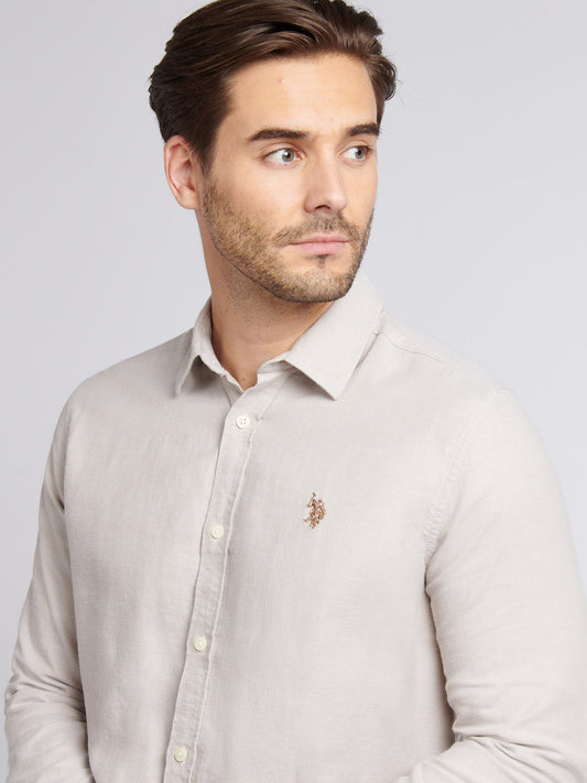 Mens Brushed Dobby Shirt in Trench Coat