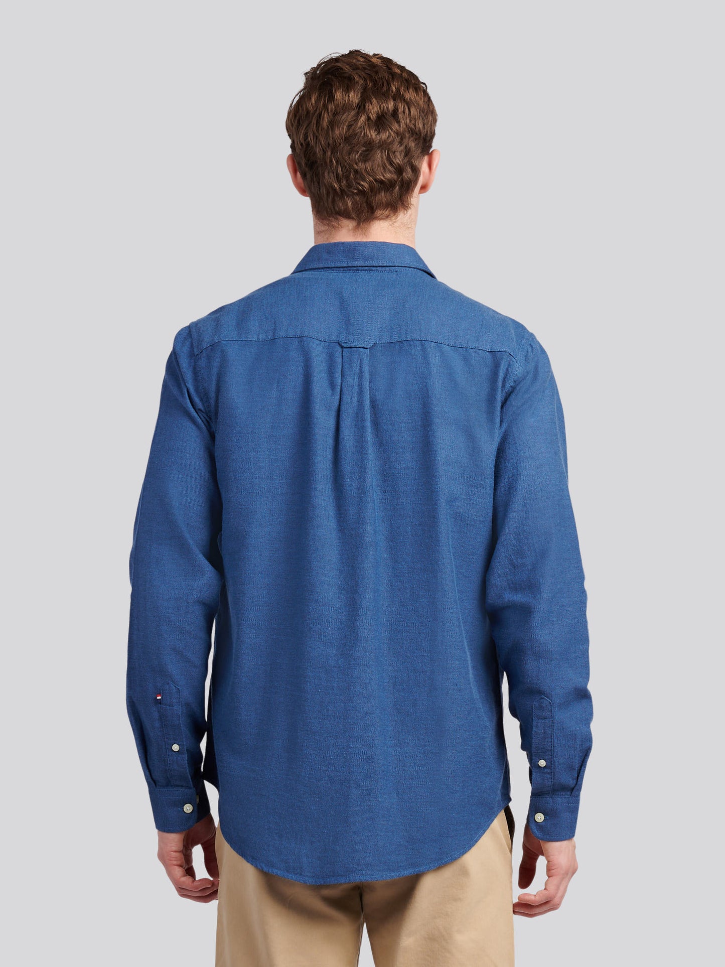 Mens Brushed Dobby Shirt in Dark Sapphire Navy