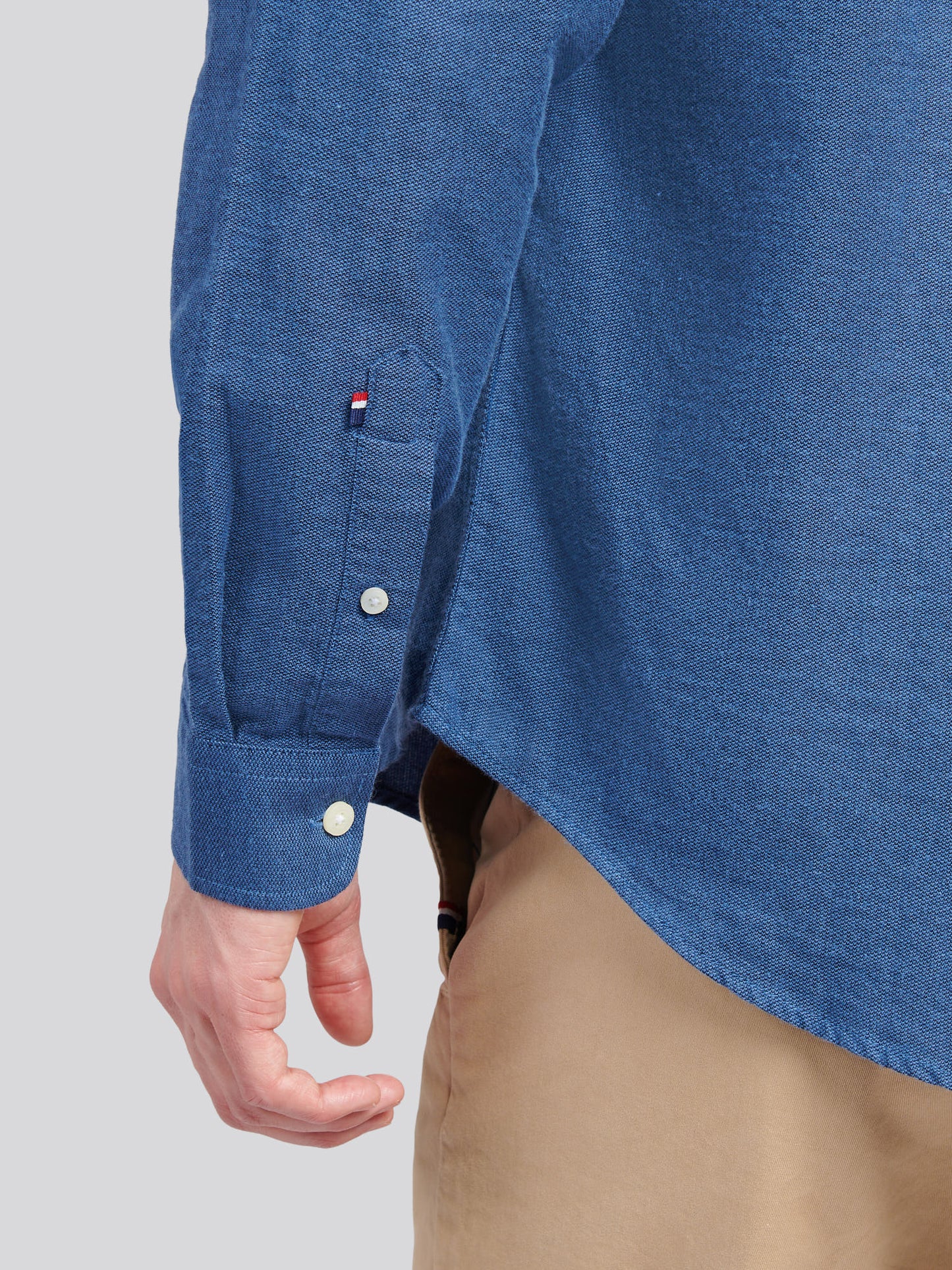 Mens Brushed Dobby Shirt in Dark Sapphire Navy