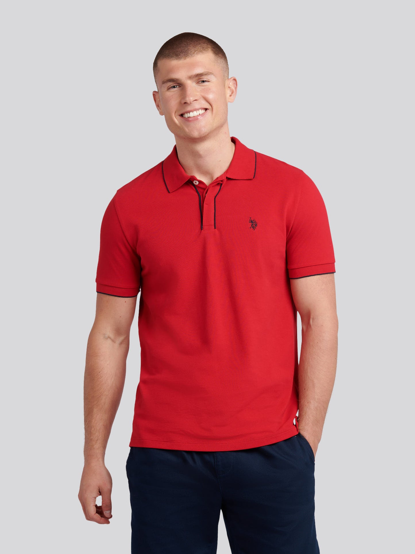 Pique Pique ss polo haute czerwony