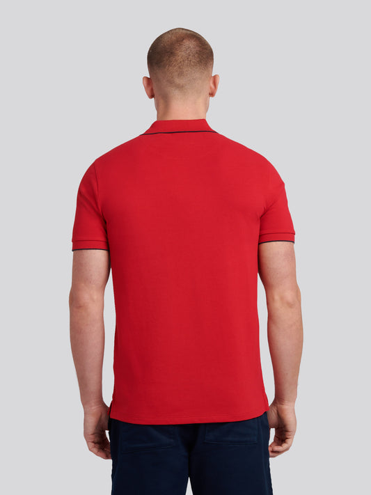 Pique Pique ss polo haute czerwony