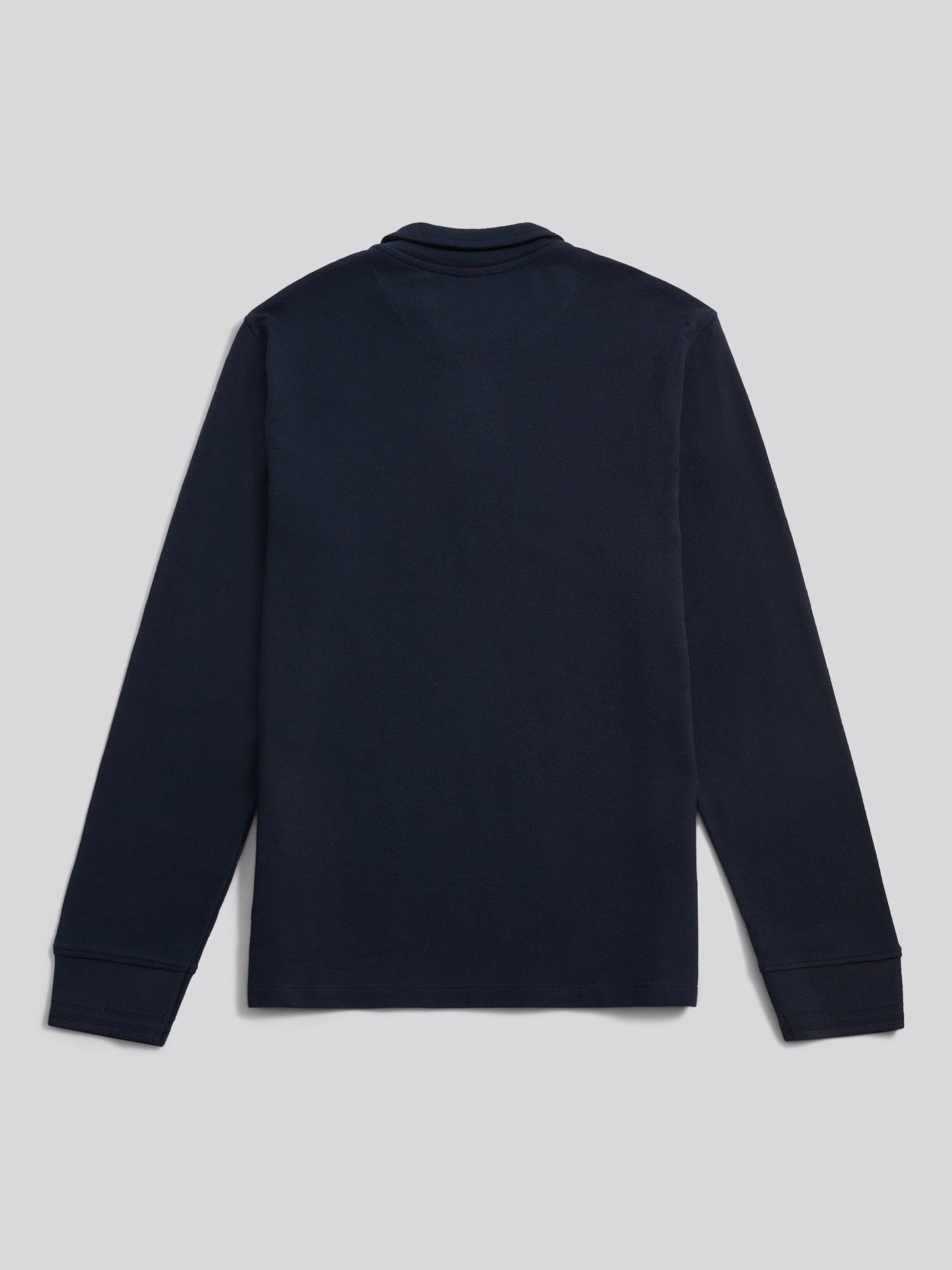 Płaski pala tekstura Zip ls Polo Dark Sapphire granatowy/księżycowy światło niebieski